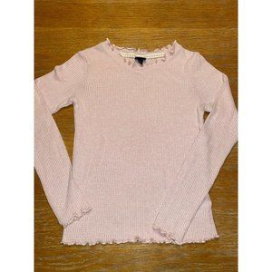 Art Class Pink Ruffle Long Sleeve -Medium-7/8